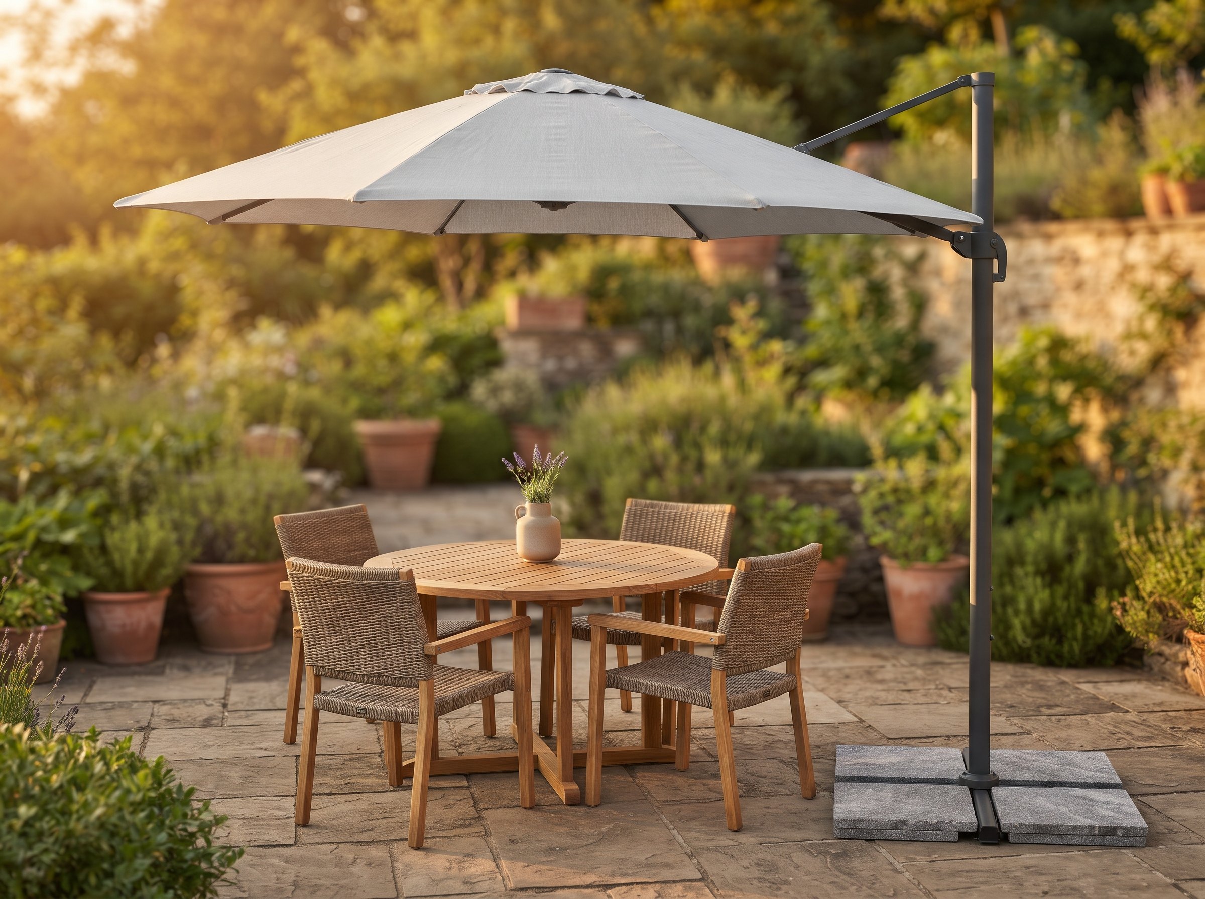 Nasim 350 Luxury Hydraulic Cantilever Umbrella – 3.5×3.5m