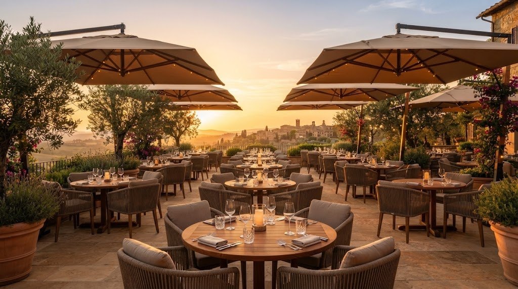 Restaurant and café terraces